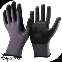 SRSAFETY 13 calibre de nylon tricotado recubierto de nitrilo en la Palma de bule guantes de trabajo suave, guantes baratos